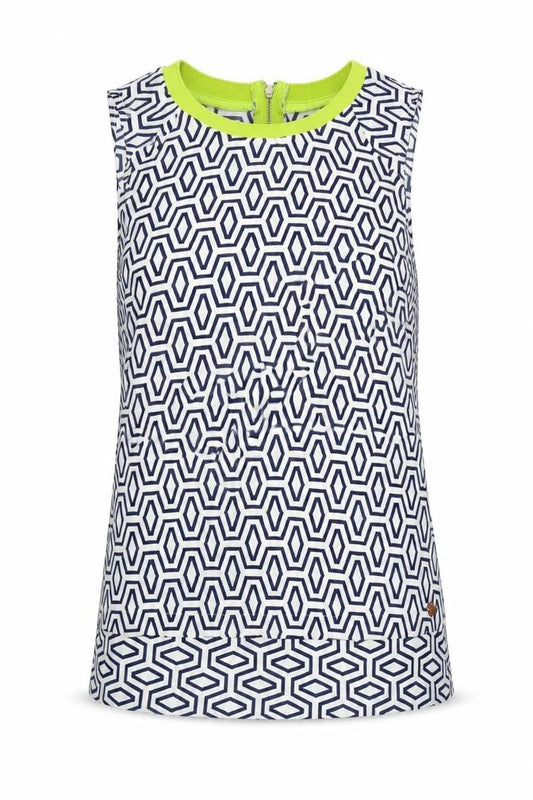 Rant&Rave Womens White Geometric Polyester Camisole Blouse Size 10 Round Neck