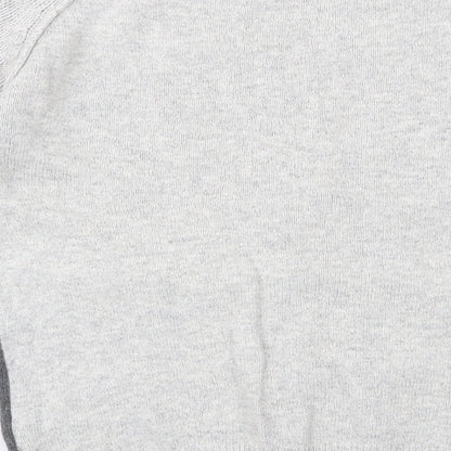 Next Womens Grey Boat Neck  Cotton Pullover Jumper Size 10