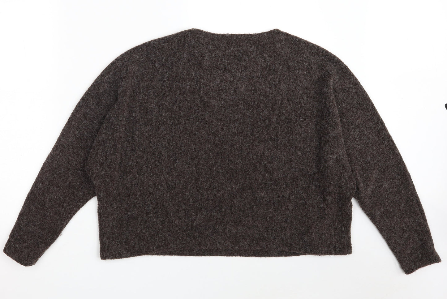 H&M Womens Brown Round Neck  Acrylic Pullover Jumper Size M