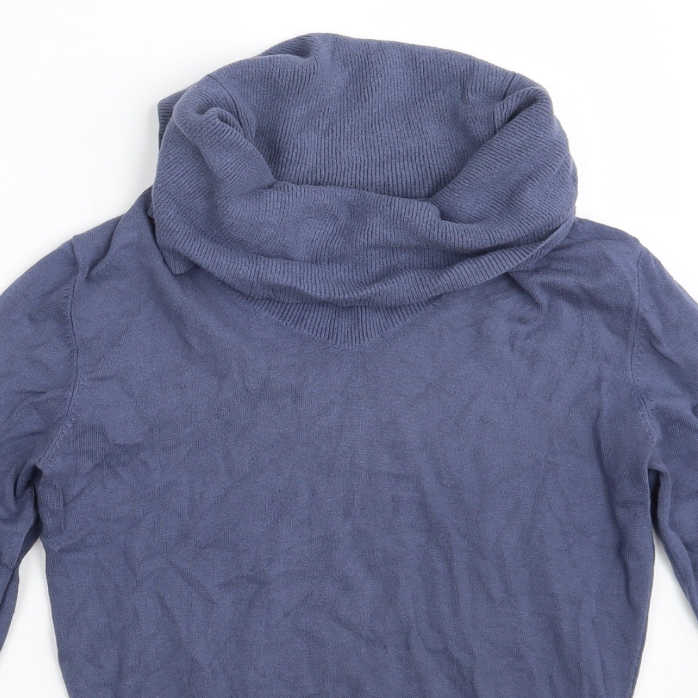 Florence & Fred Womens Blue High Neck  Viscose Pullover Jumper Size 8