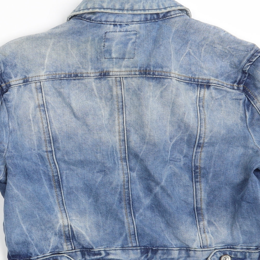 Denim Co. Womens Blue   Jacket Coat Size 8  Button