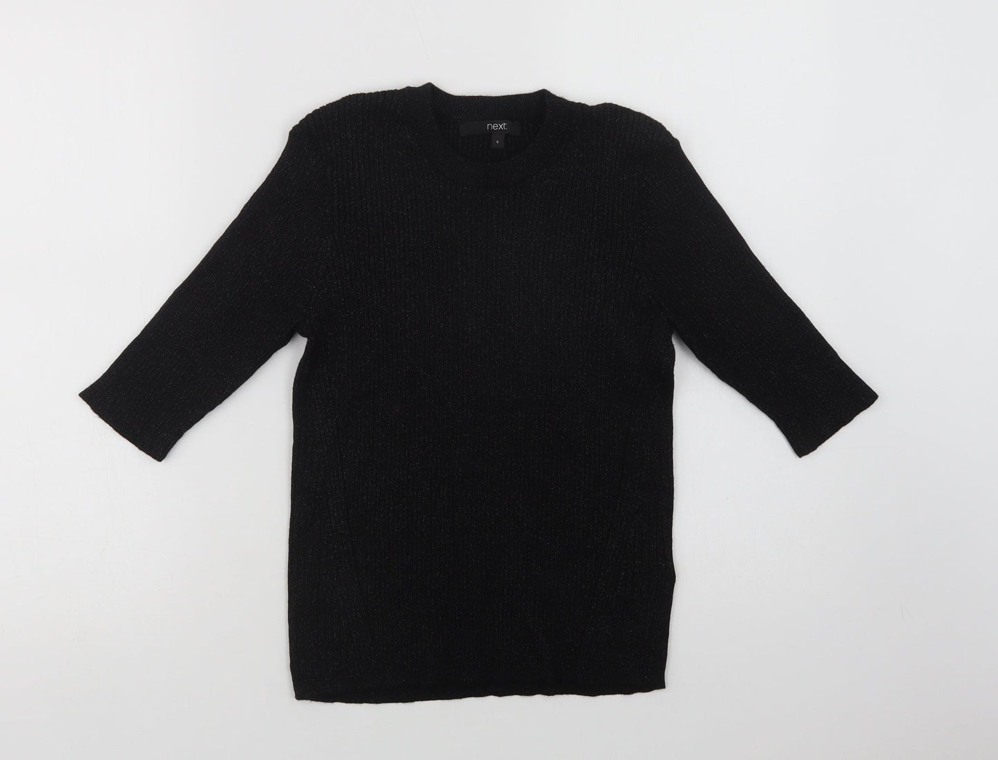 NEXT Womens Black Crew Neck  Viscose Pullover Jumper Size 8