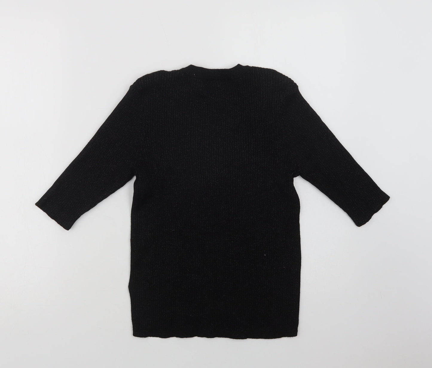 NEXT Womens Black Crew Neck  Viscose Pullover Jumper Size 8