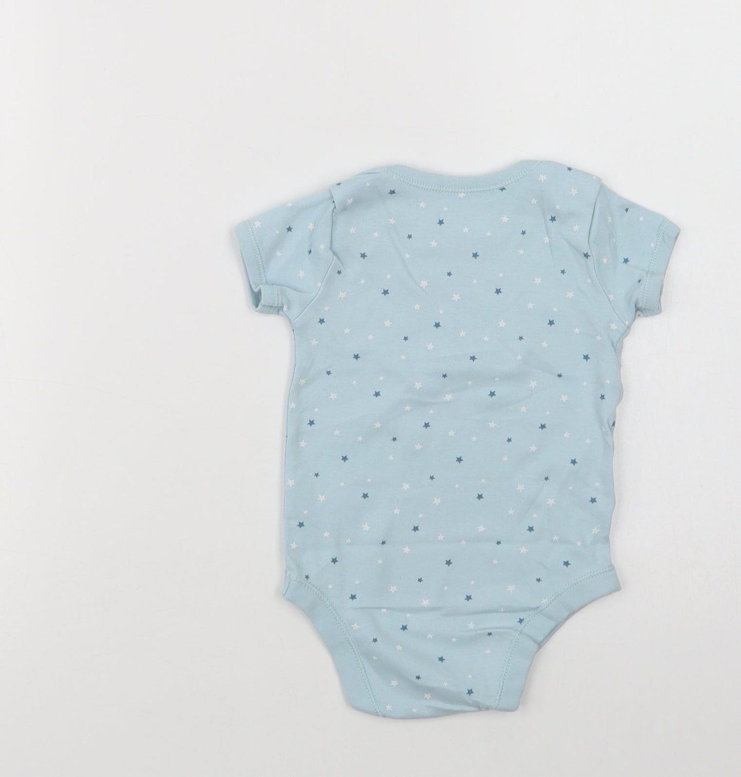 Matalan Baby Blue Geometric Cotton Babygrow One-Piece Size 12-18 Months  Snap - Star Print