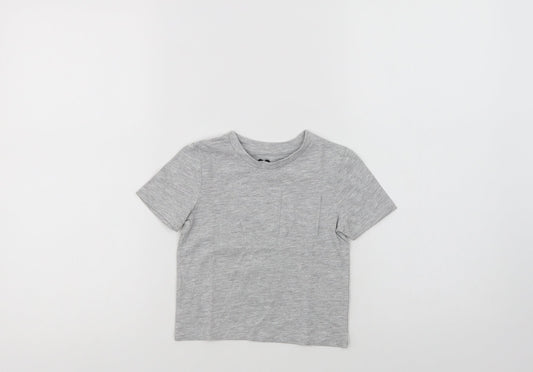 Very Baby Grey  Cotton Basic T-Shirt Size 18-24 Months Crew Neck