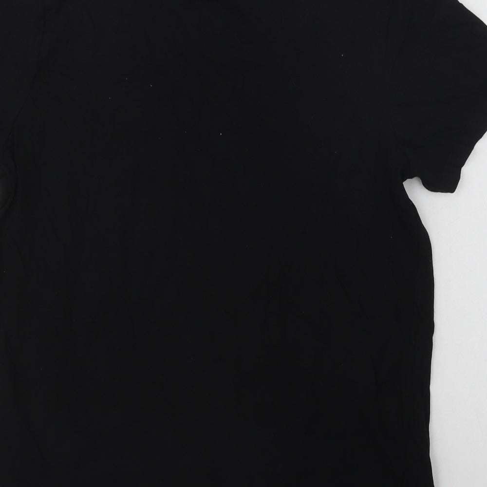 George Womens Black  Cotton Basic T-Shirt Size 8 Crew Neck - Sleigh All Day
