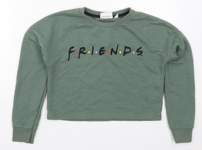 Preloved Pirmark Girls Green  Polyester Pullover Sweatshirt Size 9-10 Years  Pullover - Friends - Front