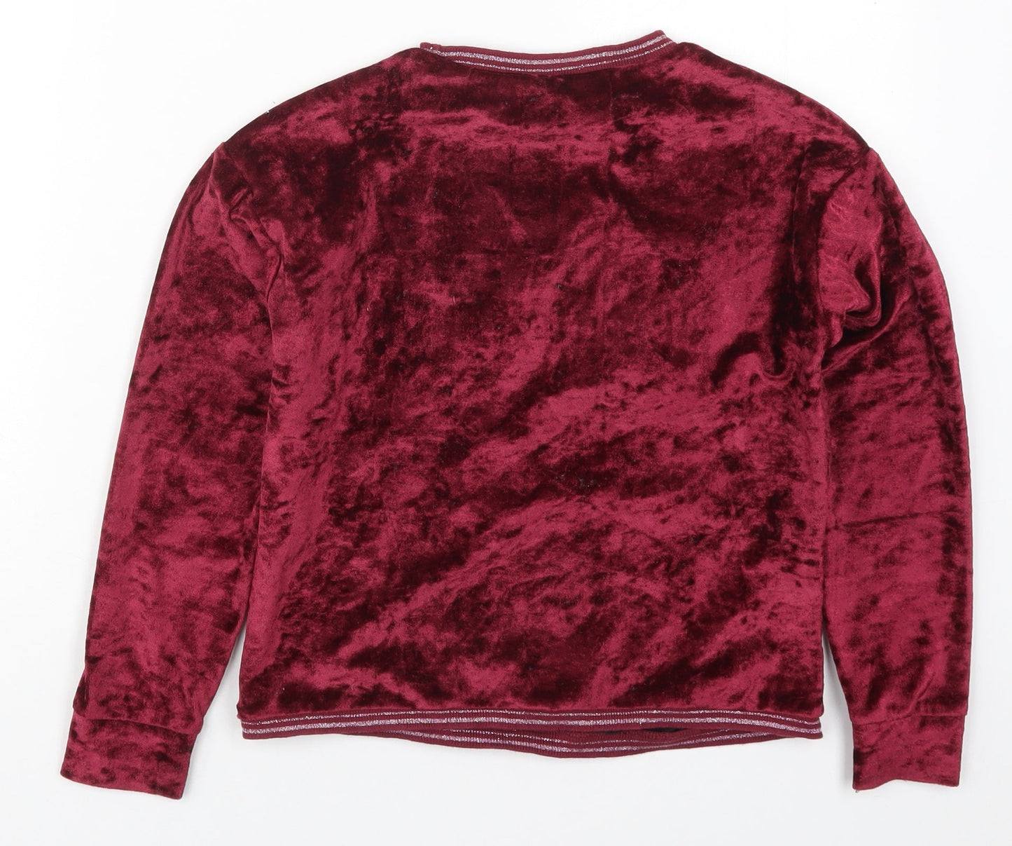 M&Co Girls Red  Polyester Pullover Sweatshirt Size 9-10 Years  Pullover - New York