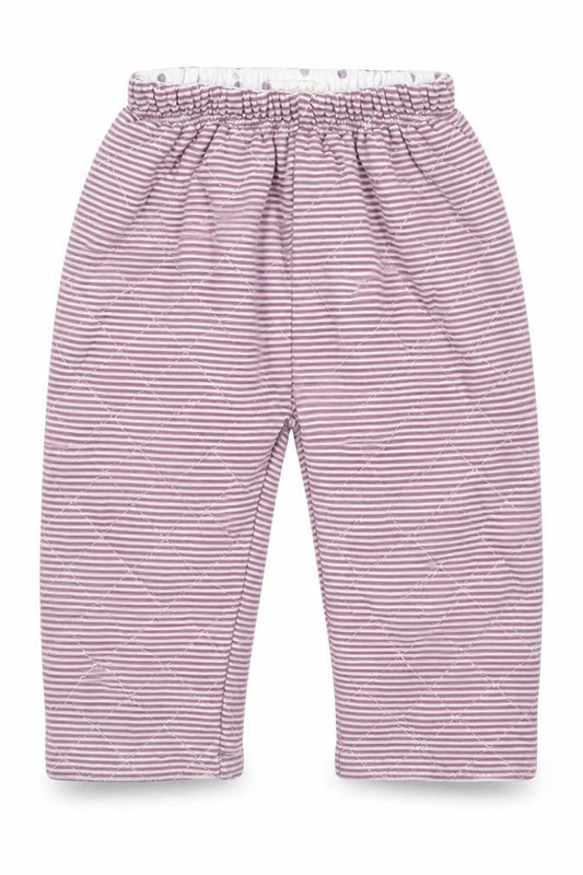 mamas & papas Girls Purple Striped Cotton Sweatpants Trousers Size 6-9 Months   - Pyjama Pants