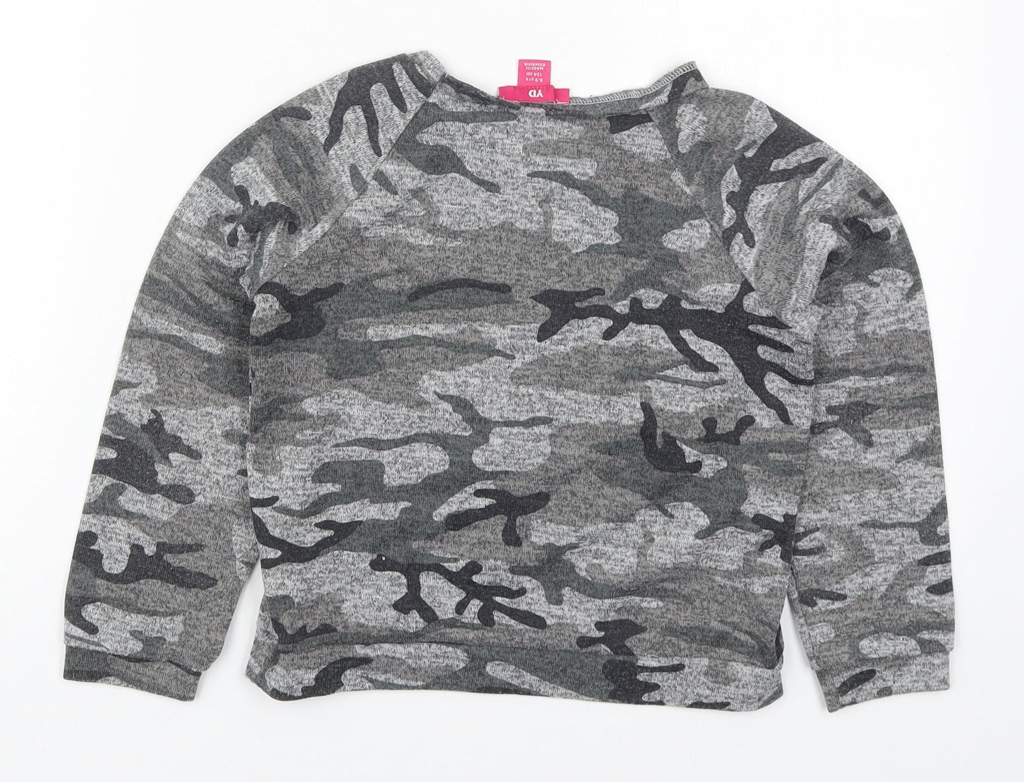 Young Dimension Girls Grey  Polyester Pullover Sweatshirt Size 8-9 Years  Pullover - Squad Goals