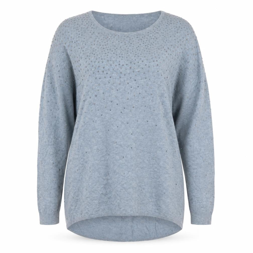 Atmosphere Womens Blue Round Neck  Viscose Pullover Jumper Size 10