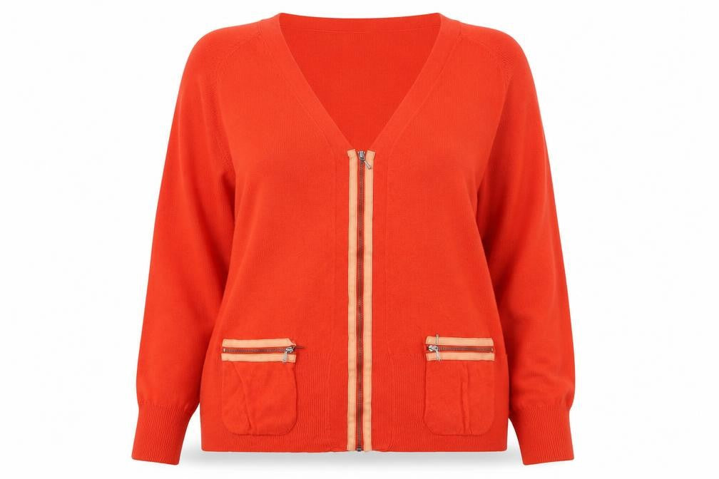 Lakeland Womens Red V-Neck  Polyester Full Zip Jumper Size 18