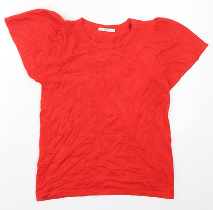 Preloved TU Womens Red Round Neck  Viscose Pullover Jumper Size 12 - Front