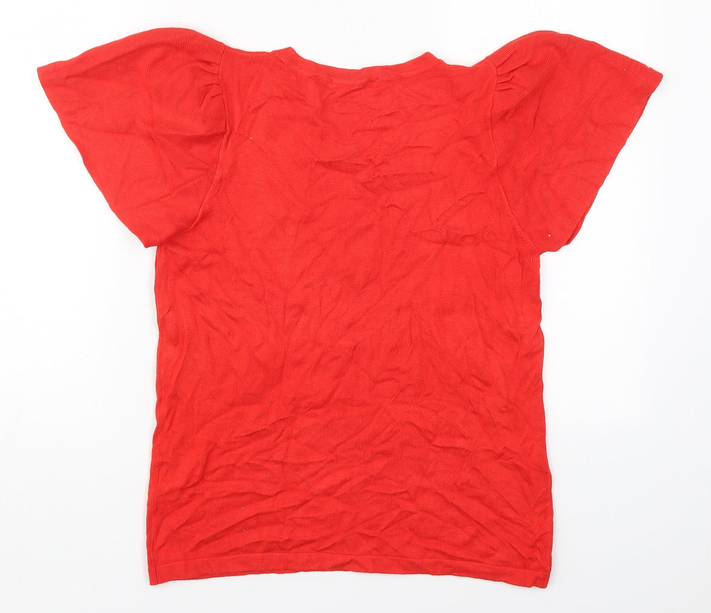 TU Womens Red Round Neck  Viscose Pullover Jumper Size 12
