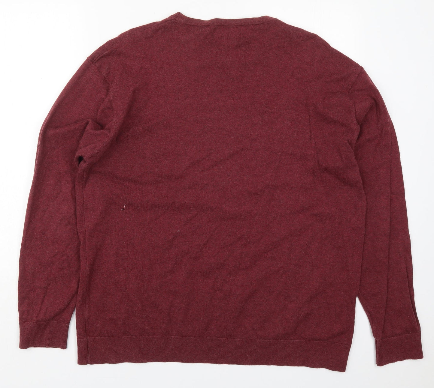 NEXT Mens Red Round Neck  Cotton Pullover Jumper Size 2XL