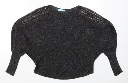 Foresta Bella Womens Black Round Neck  Viscose Pullover Jumper Size S