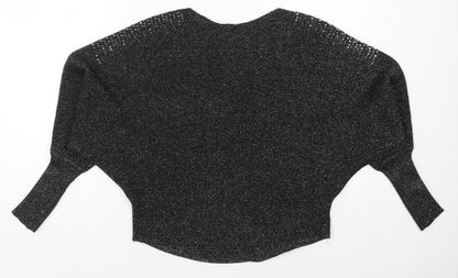 Foresta Bella Womens Black Round Neck  Viscose Pullover Jumper Size S