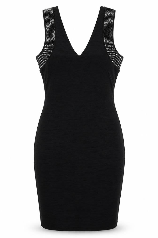 H&M Womens Black  Polyester Bodycon  Size S  V-Neck Pullover
