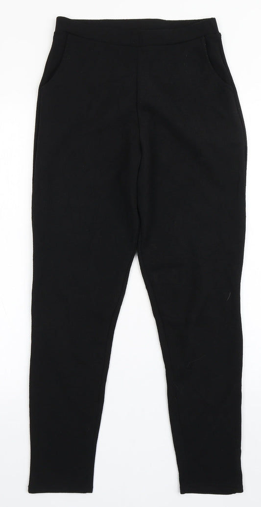 Boohoo Womens Black  Polyester Trousers  Size 10 L26 in Regular