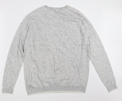 Preloved Maine Womens Grey Crew Neck Polka Dot Polyester Pullover Jumper Size 18 - Back