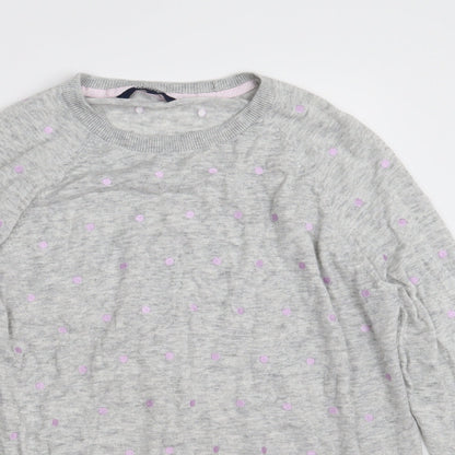 Preloved Maine Womens Grey Crew Neck Polka Dot Polyester Pullover Jumper Size 18 - Detail