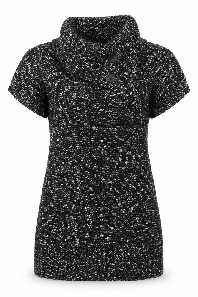 Papaya Womens Black Collared  Cotton Pullover Jumper Size 10