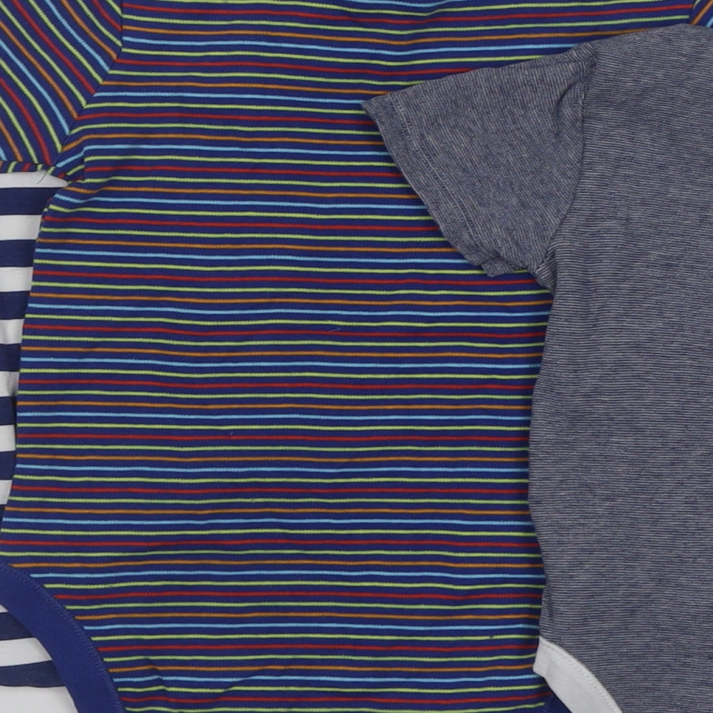 Dunnes Stores Baby Multicoloured Striped Cotton Babygrow One-Piece   Button - 2-3 Years