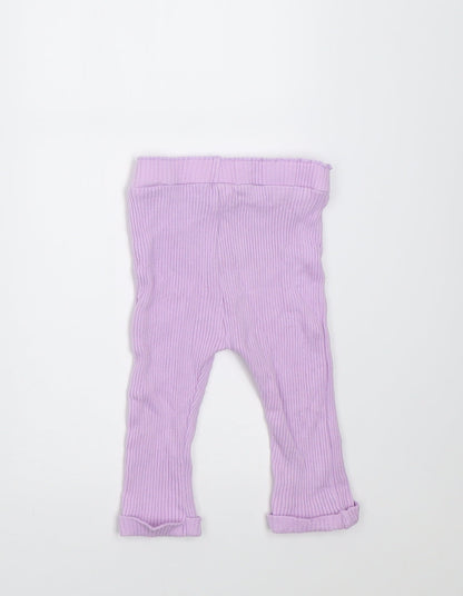 Dunnes Girls Purple  Cotton Capri Trousers Size 3-6 Months  Pullover