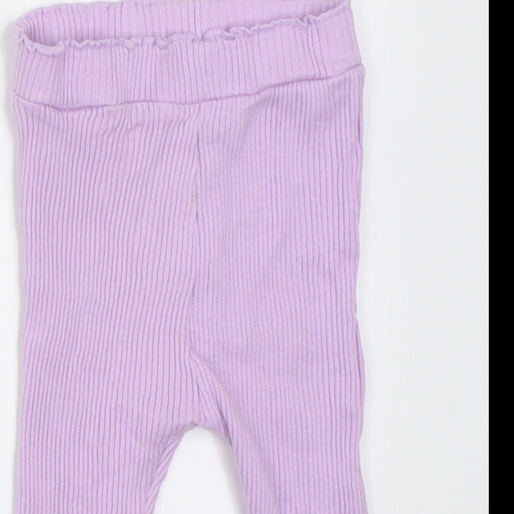 Dunnes Girls Purple  Cotton Capri Trousers Size 3-6 Months  Pullover