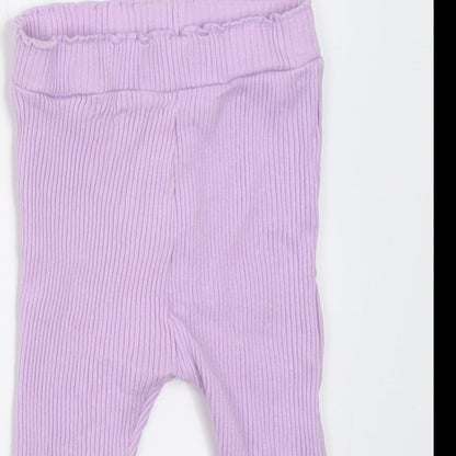 Dunnes Girls Purple  Cotton Capri Trousers Size 3-6 Months  Pullover
