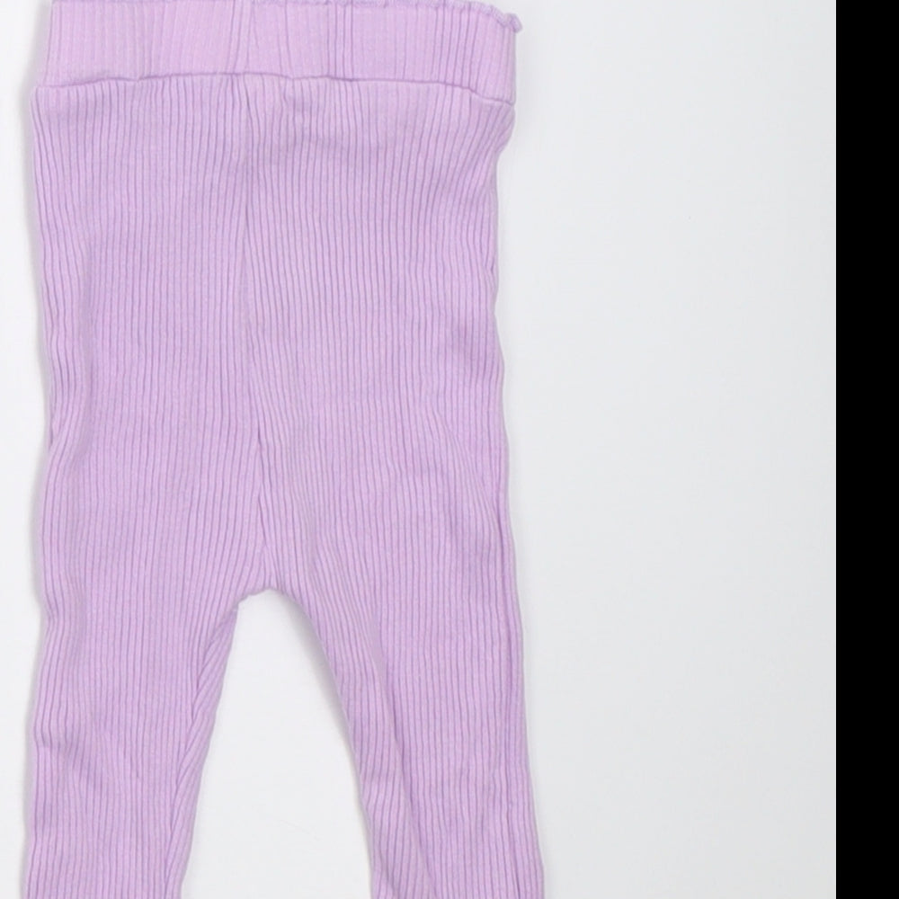 Dunnes Girls Purple  Cotton Capri Trousers Size 3-6 Months  Pullover