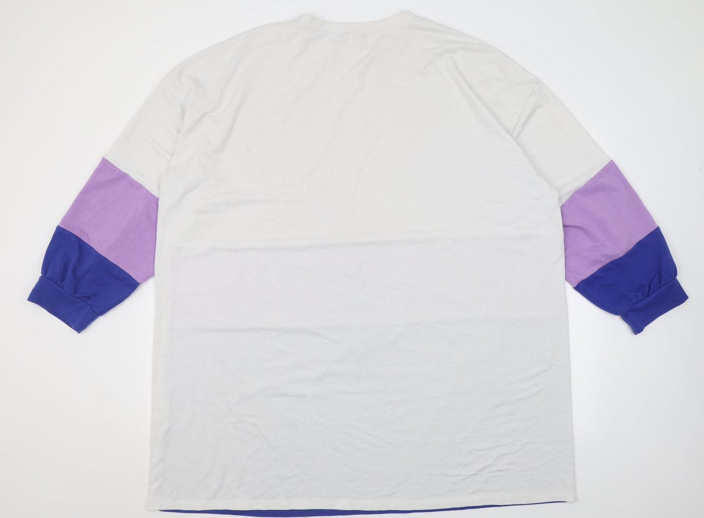 SheIn Womens White Striped Polyester Pullover Sweatshirt Size 4XL  Pullover