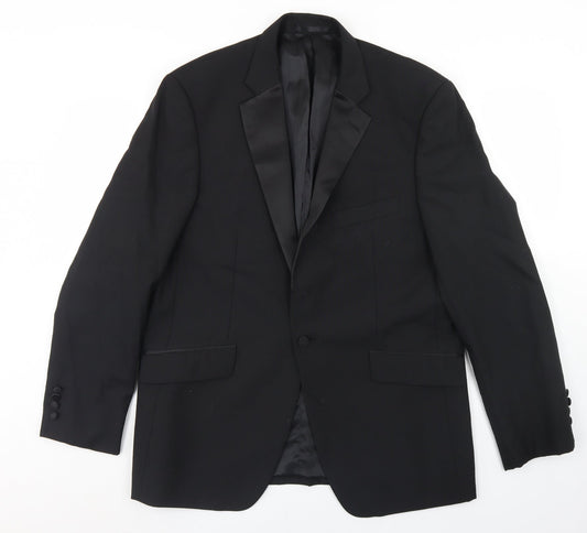 Daniel Graham Mens Black  Polyester Jacket Blazer Size 42