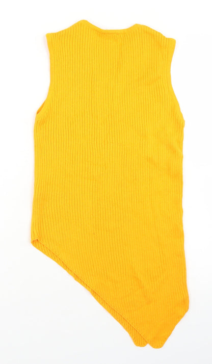River Island Womens Yellow  Acrylic Basic Tank Size 10 V-Neck