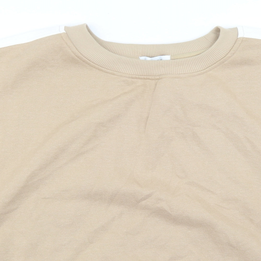 Primark Womens Beige  Cotton Pullover Sweatshirt Size M