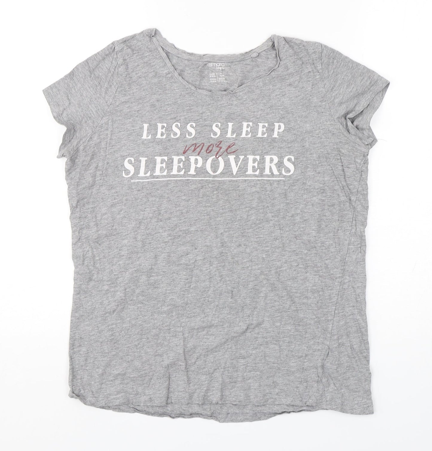 ESMARA Womens Grey Solid Cotton Top Pyjama Top Size M