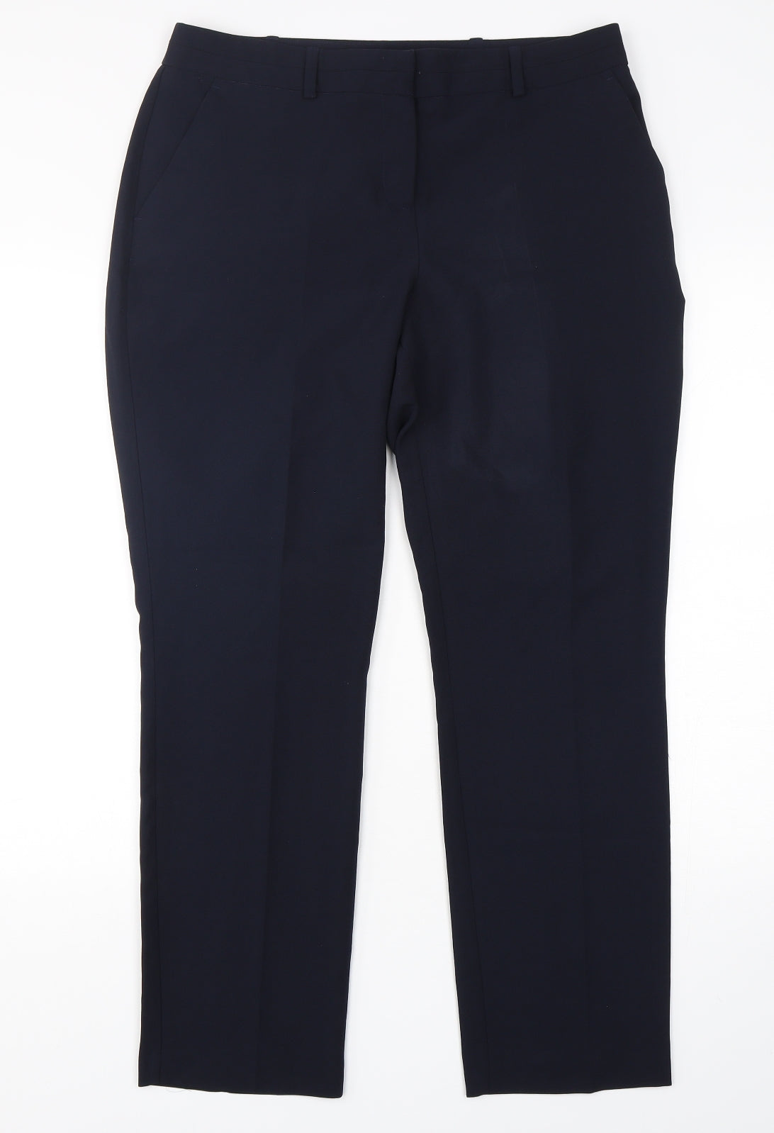 Dunnes  Womens Blue  Polyester Trousers  Size 12 L29 in Regular Hook & Eye