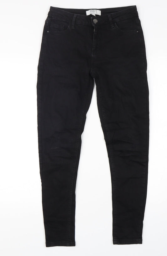 Dorothy Perkins Womens Black  Cotton Skinny Jeans Size 8 L28 in Regular