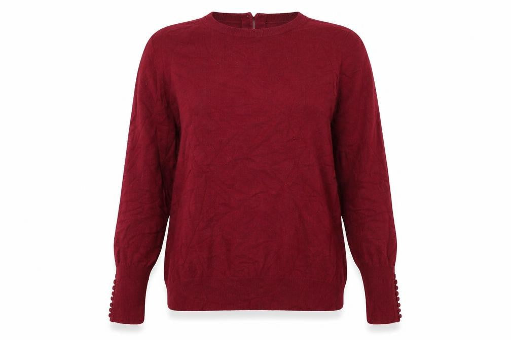 SAVIOR Womens Red Round Neck  Viscose Pullover Jumper Size M