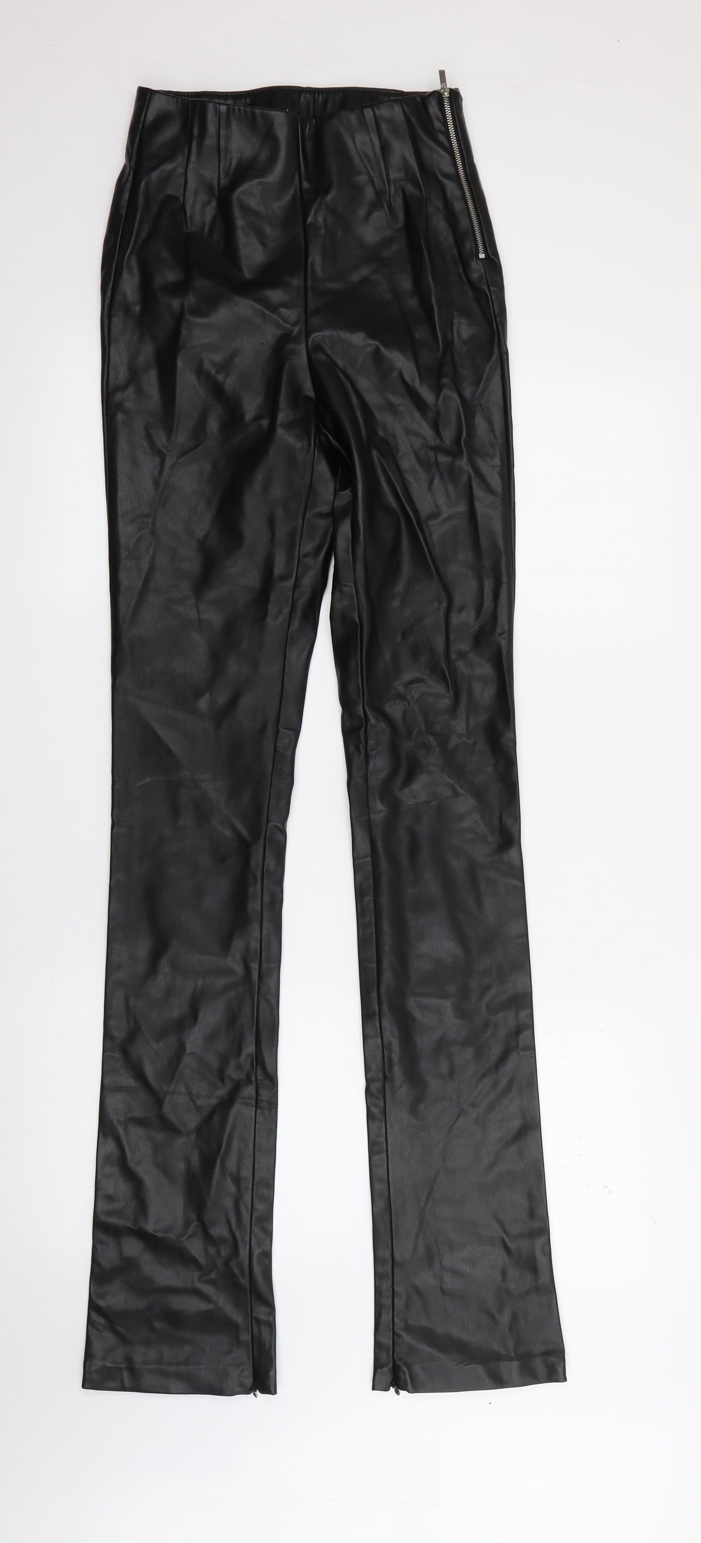 Zara Womens Black  Acrylic Trousers  Size 24 in  Regular Zip