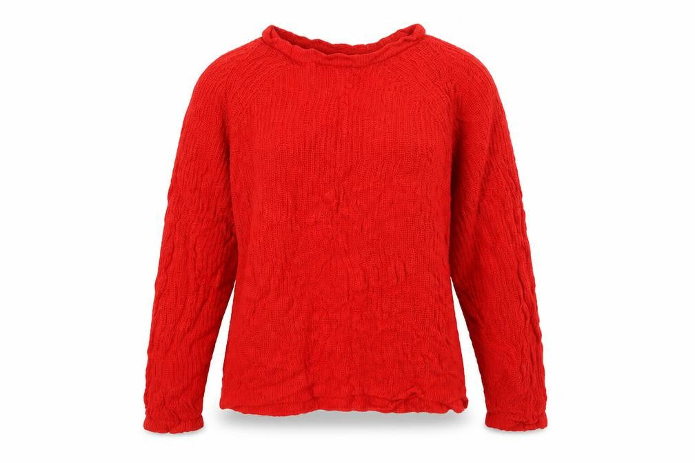 Primark Womens Red Round Neck  Acrylic Pullover Jumper Size M