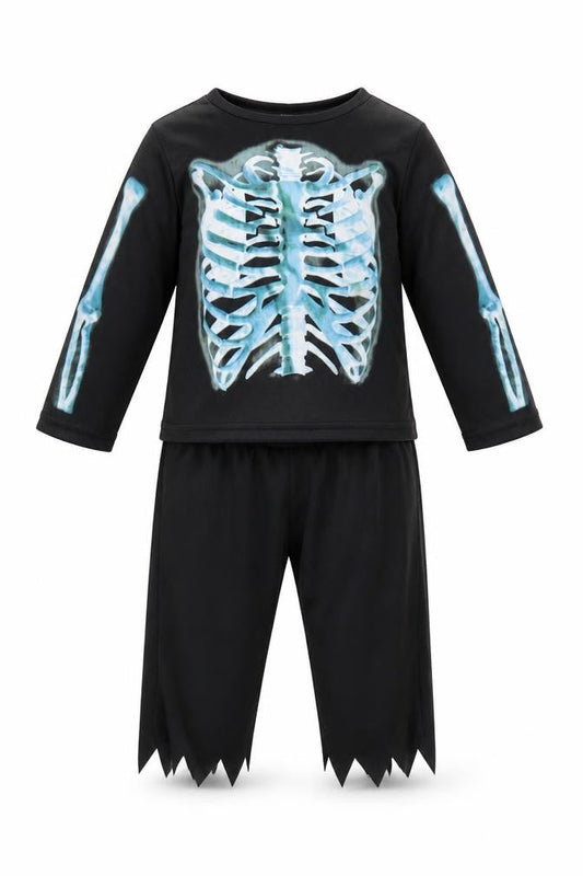 George Baby Black  Polyester Shorts Set Outfit/Set Size 12 Months   - Skeleton Fancy Dress