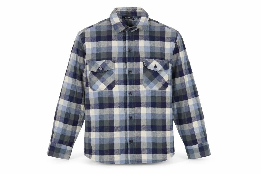 UrbanSpirit Mens Blue Plaid Cotton  Button-Up Size M Collared Button
