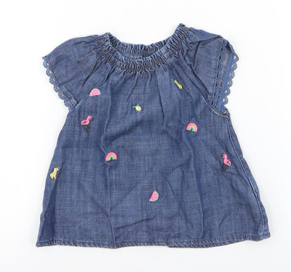 Preloved NEXT Girls Blue  Modal A-Line  Size 3-6 Months  Round Neck Pullover - Front