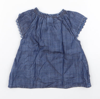 Preloved NEXT Girls Blue  Modal A-Line  Size 3-6 Months  Round Neck Pullover - Back