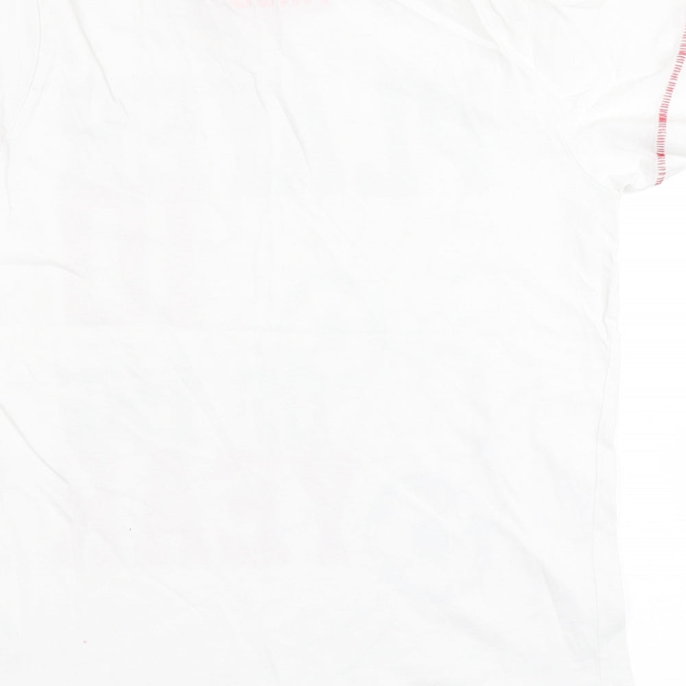 Matalan Boys White  100% Cotton Basic T-Shirt Size 11 Years Round Neck Pullover - Football