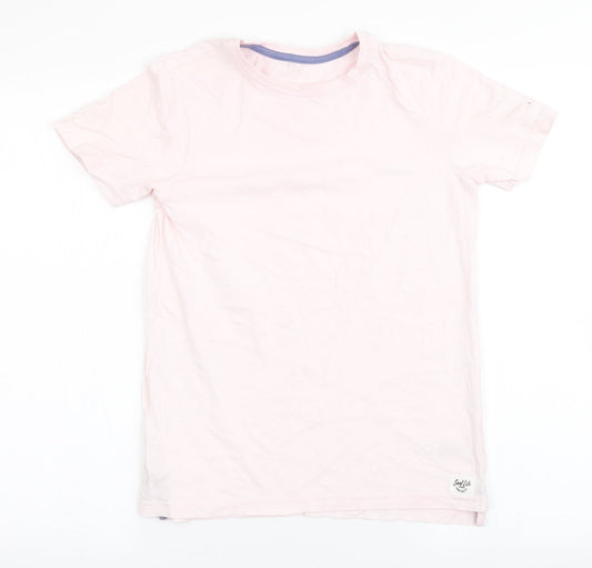 George Boys Pink  Cotton Basic T-Shirt Size 10-11 Years Round Neck Pullover