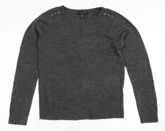 Atmosphere Womens Grey Round Neck  Acrylic Pullover Jumper Size 8
