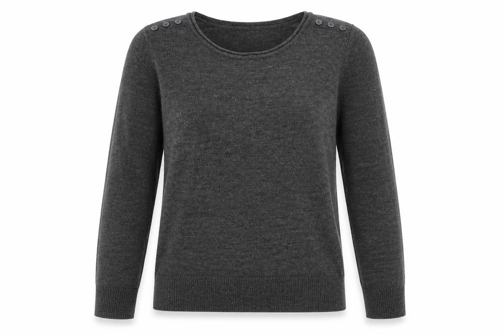Atmosphere Womens Grey Round Neck  Acrylic Pullover Jumper Size 8