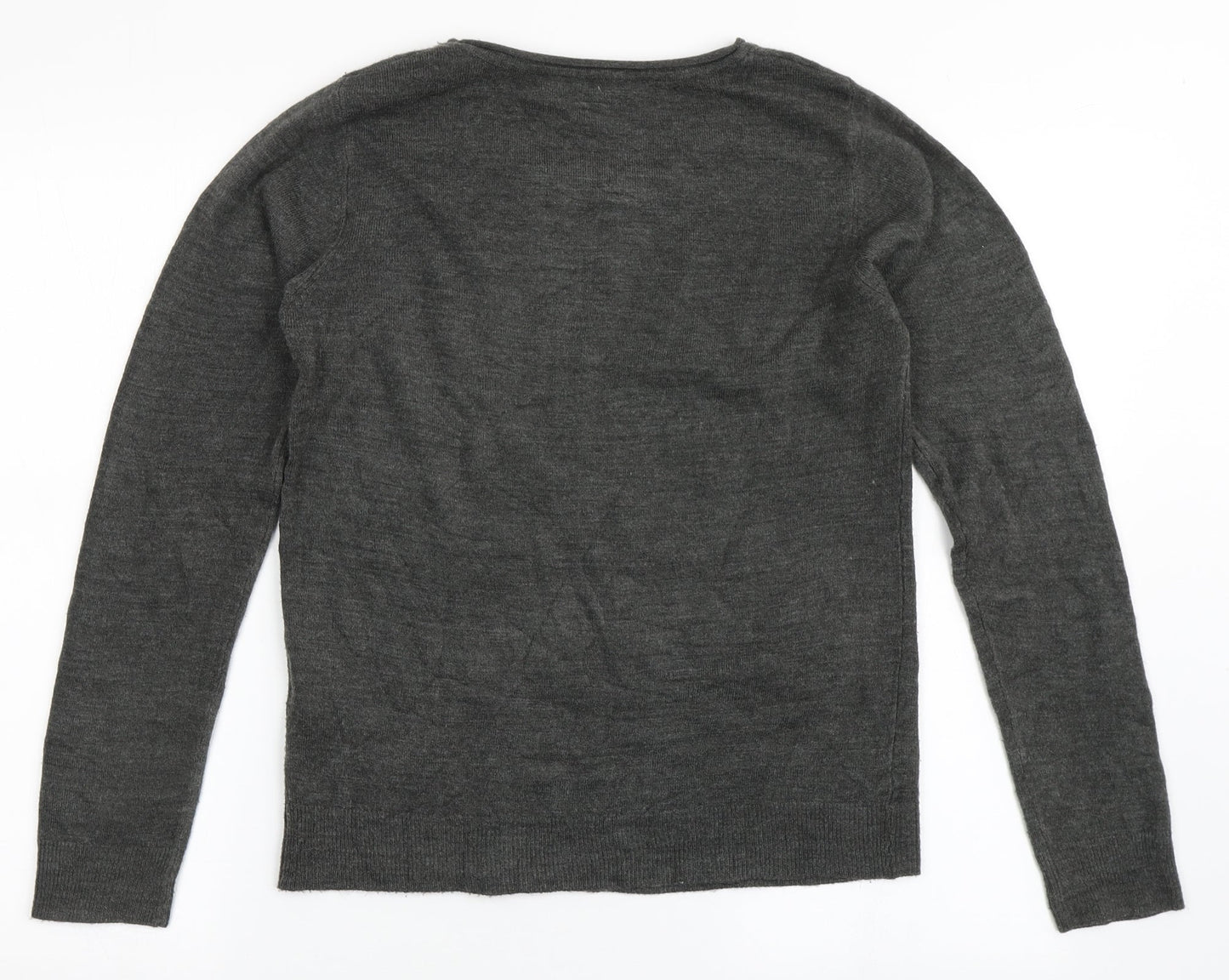 Atmosphere Womens Grey Round Neck  Acrylic Pullover Jumper Size 8
